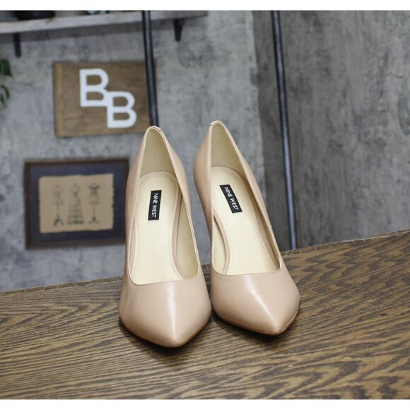 Nine West Womens Tatiana Stiletto Pointy Toe Dress Pumps Natural Brown 9.5M - Picture 3 of 12